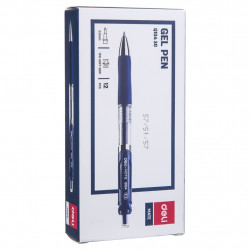 Gēla pildspalva Deli Q10430, 0.5mm, automātiska, zila