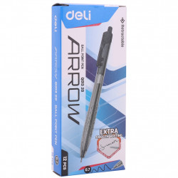 Ручка шариковая Deli EQ01320 Arrow авт. 0.7мм прозрачный черный черные чернила
