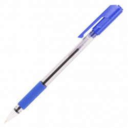 Ручка шариковая Deli ARROW (EQ01630) 0.7мм резин. манжета прозрачный/синий синие чернила
