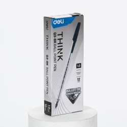 Lodīšu pildspalva Deli Think Q3, 1mm, melna