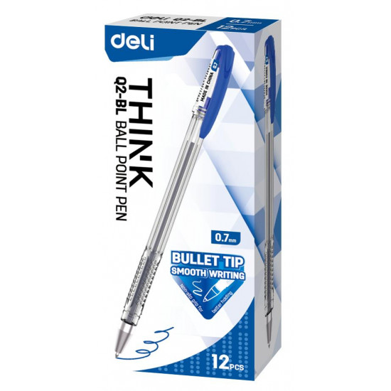 Lodīšu pildspalva Deli Q2, 0.7mm, zila