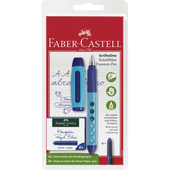 Sulepea Faber-Castell Scribolino sinine paremakäelistele blistris