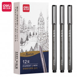 *Flomāstertipa pildspalva Deli Pigment 0.15mm, 003, melna