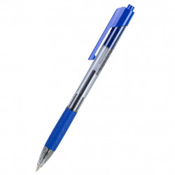 Ручка шариковая Deli ARROW (EQ01930) авт. 0.7мм резин. манжета прозрачный/синий синие чернила