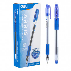 Ручка шариковая Deli EQ55-BL Arris 0.7мм резин. манжета синие чернила