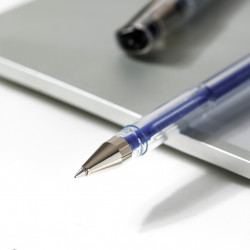 Gēla pildspalva Deli Every 0.5mm, ar korķīti, zila