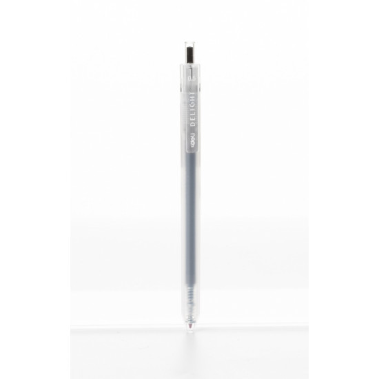 Gēla pildspalva Deli Delight 0,5mm, automātiska, melna