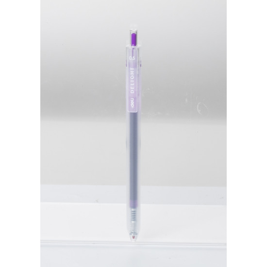Gēla pildspalva Deli Delight 0,5mm, automātiska, violeta