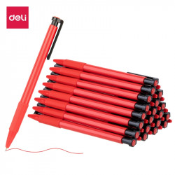 Lodīšu pildspalva Deli 6546S, 0.7mm, automātiska, sarkana