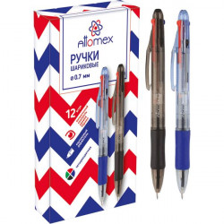 *Lodīšu pildspalva Attomex, 0.7mm, 4 krāsas, automātiska