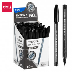 Lodīšu pildspalva Deli Q19-BK, 1.0mm, melna