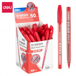 Lodīšu pildspalva Deli Q19 1.0mm, sarkana