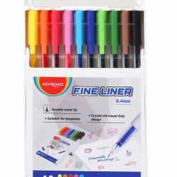 Flomāstertipa pildspalvu komplekts Keyroad 0.4mm, 10 krāsas