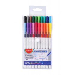Flomāstertipa pildspalvu komplekts Keyroad 0.4mm, 20 krāsas