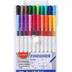 Flomāstertipa pildspalvu komplekts Keyroad 0.4mm, 20 krāsas