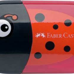 Zīmuļu asināmais Faber-Castell ar konteineru un dzēšgumiju, 2 diametri