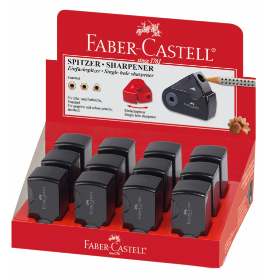 Zīmuļu asināmais Faber-Castell Sleeve Mini ar konteineru, 1 diametrs, melns