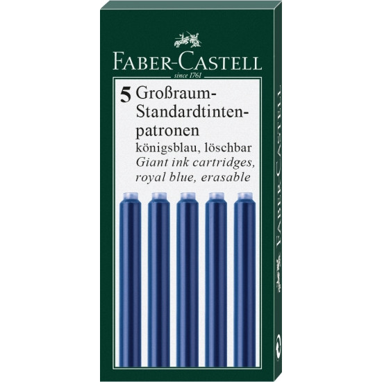 *Tintes kapsulas Faber-Castell, 5gab/iep, zilas