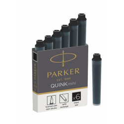 Tintes kapsulas Parker Quink Mini, 6gab/iep, melnas