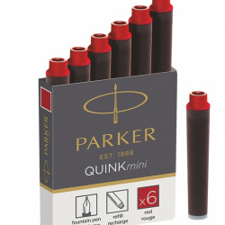 Tintes kapsulas Parker Quink Mini, 6gab/iep, sarkanas