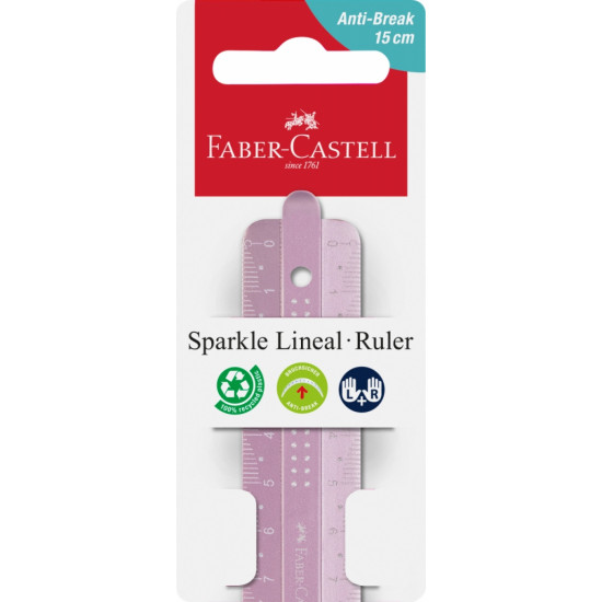 Lineāls Faber-Castell Sparkle, 15cm, plastmasas, asorti