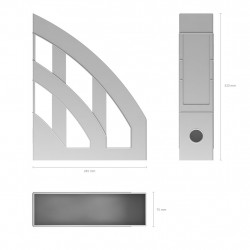 Вертикальный бокс для документов College S-Wings A4, 7.5cm, серый
