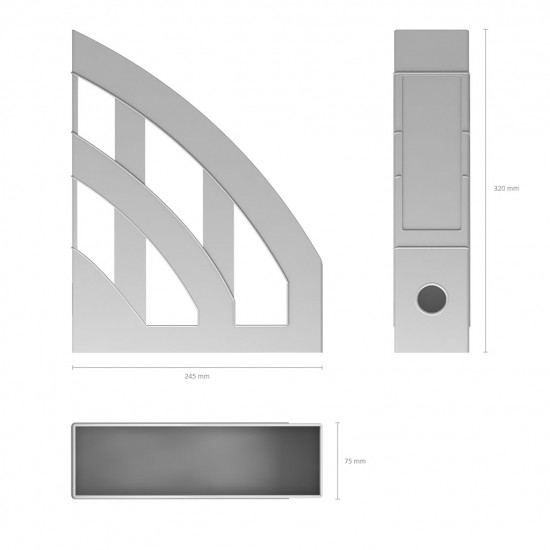 Вертикальный бокс для документов College S-Wings A4, 7.5cm, серый