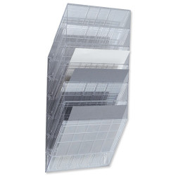 Информационая подставка горизонтальная Durable Flexiboxx 6-отделов, на стену, прозрачный