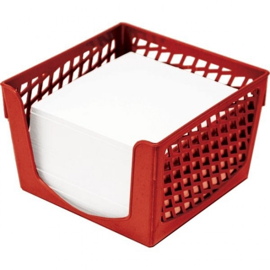 Пластиковый бокс для бумажного блока "deVENTE. Simple" 90x90x70 мм, непрозрачный красный ( Код ТН ВЭД 3926100000)