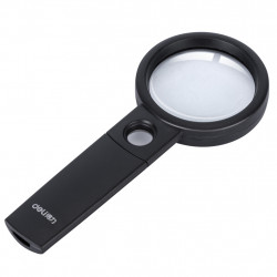 Palielināmais stikls Deli 60mm, 3x, 6x melns