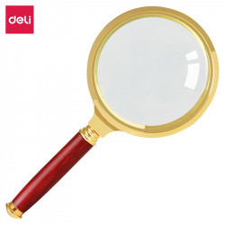 Palielināmais stikls Deli 67mm, 2.5x, zelta krāsā