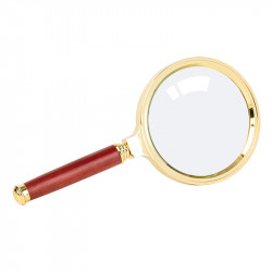 Palielināmais stikls Deli 67mm, 2.5x, zelta krāsā