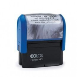 Zīmogs ar  spiedoga spilventiņu Colop Printer 40 23x59mm, zils