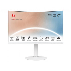 LCD Monitor|MSI|Modern MD271CPW|27"|Business/Curved|Panel VA|1920x1080|16:9|75Hz|Matte|4 ms|Speakers|Swivel|Height adjustable|Tilt|Colour White|MODERNMD271CPW