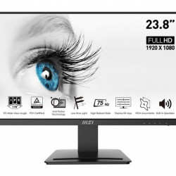LCD Monitor|MSI|PRO MP243|23.8"|Business|Panel IPS|1920x1080|16:9|75Hz|Matte|5 ms|Speakers|Tilt|Colour Black|PROMP243